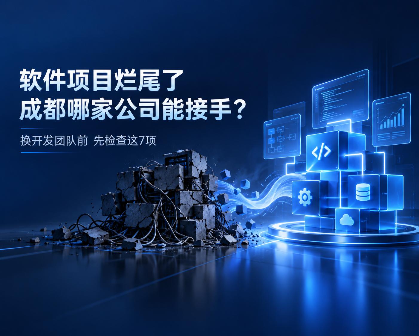 软件项目做到一半烂尾了，成都哪家公司能接手？换开发团队前先检查这7项